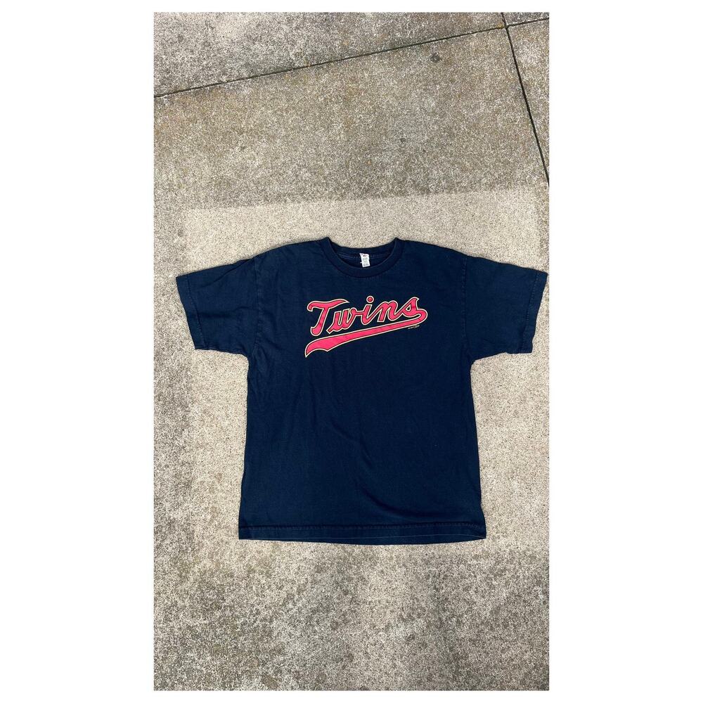 MLB Youth XL T-Shirt Minnesota Twins Soft Cotton Twin Cities Game Day Navy Tee